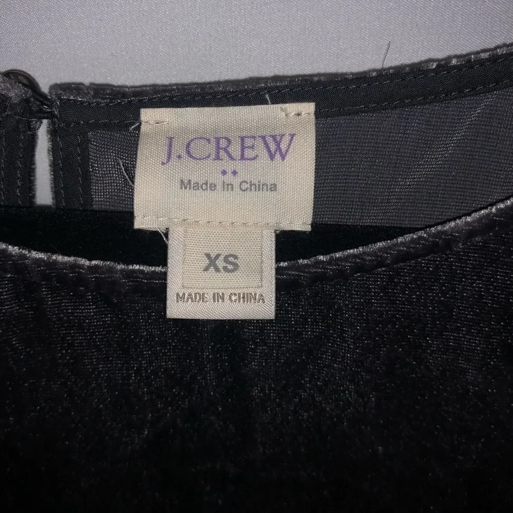 J. Crew Grey Velvet Top